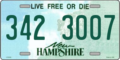 NH license plate 3423007