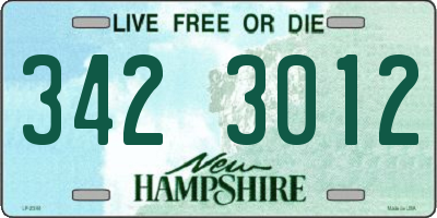 NH license plate 3423012