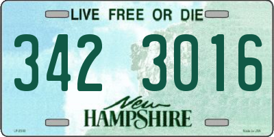NH license plate 3423016