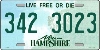 NH license plate 3423023
