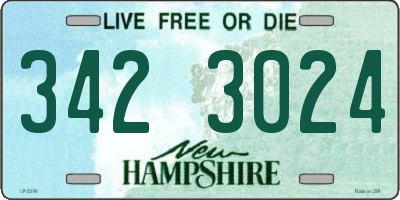 NH license plate 3423024