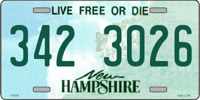 NH license plate 3423026