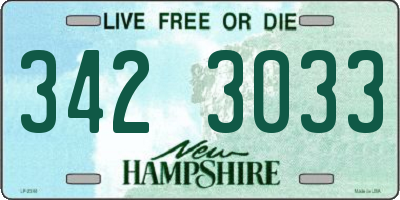 NH license plate 3423033
