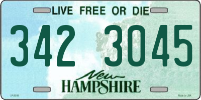 NH license plate 3423045