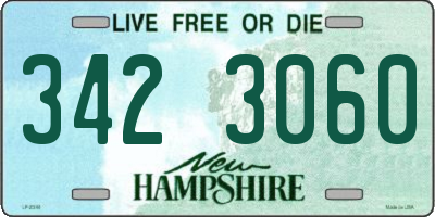 NH license plate 3423060