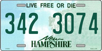 NH license plate 3423074