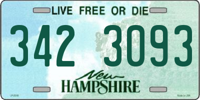 NH license plate 3423093