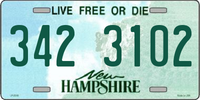 NH license plate 3423102