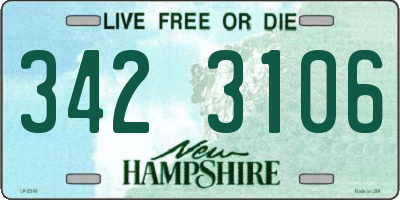 NH license plate 3423106