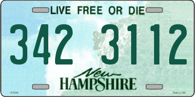 NH license plate 3423112