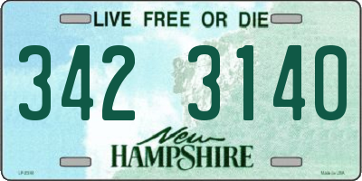 NH license plate 3423140