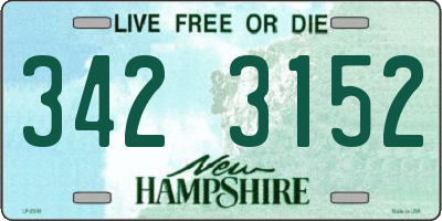 NH license plate 3423152