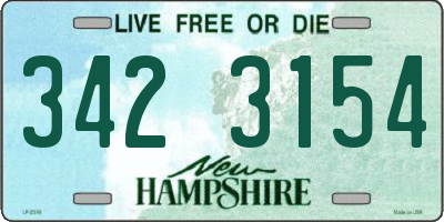 NH license plate 3423154