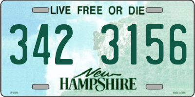 NH license plate 3423156