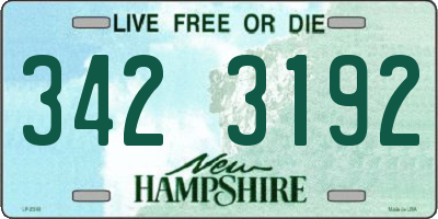 NH license plate 3423192