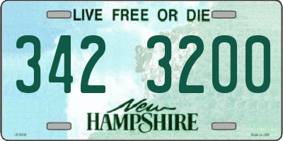 NH license plate 3423200