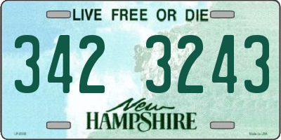 NH license plate 3423243