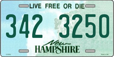 NH license plate 3423250