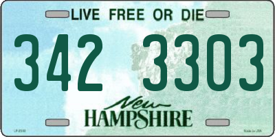 NH license plate 3423303