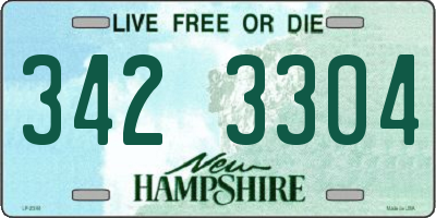 NH license plate 3423304