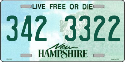 NH license plate 3423322