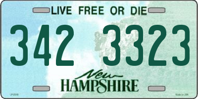 NH license plate 3423323