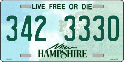 NH license plate 3423330