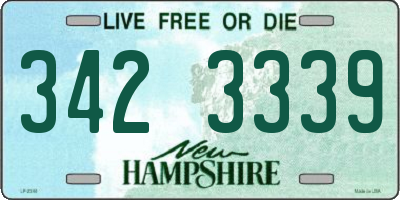 NH license plate 3423339