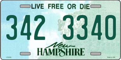 NH license plate 3423340