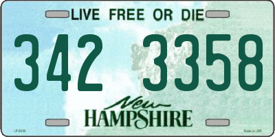 NH license plate 3423358
