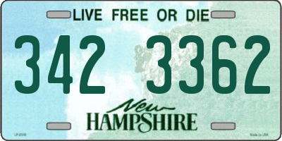 NH license plate 3423362