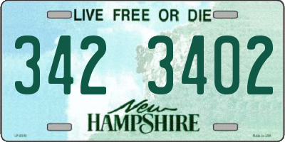 NH license plate 3423402