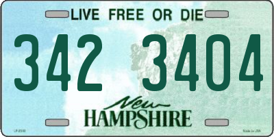 NH license plate 3423404