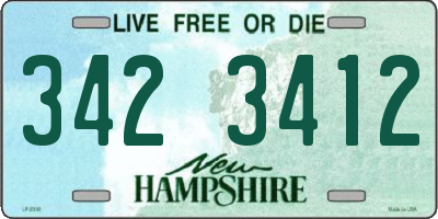 NH license plate 3423412