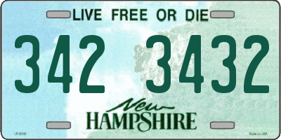 NH license plate 3423432