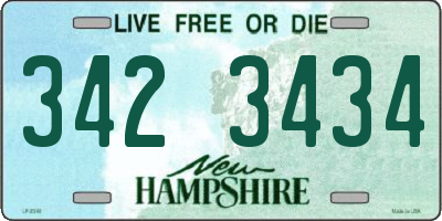 NH license plate 3423434