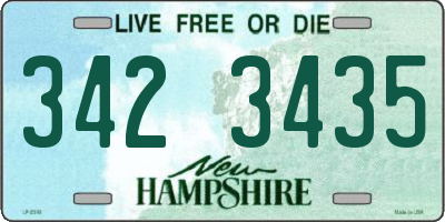NH license plate 3423435