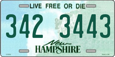 NH license plate 3423443