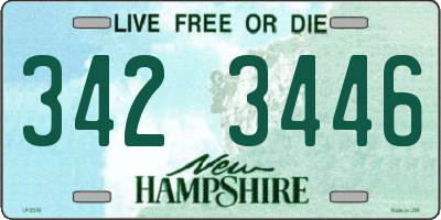 NH license plate 3423446