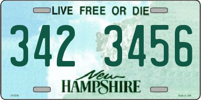 NH license plate 3423456