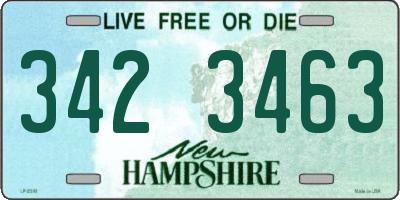 NH license plate 3423463