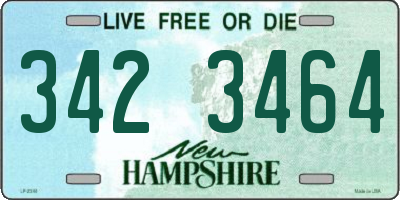 NH license plate 3423464