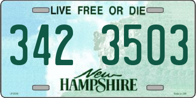 NH license plate 3423503