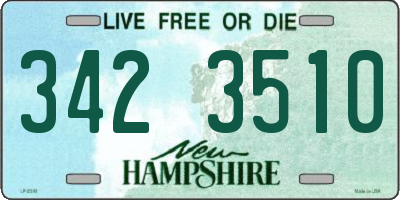 NH license plate 3423510