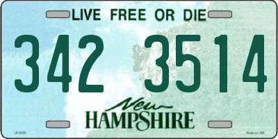 NH license plate 3423514