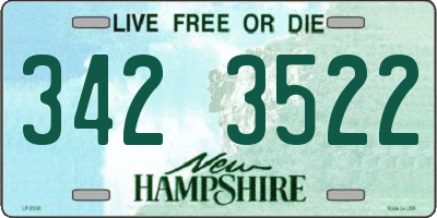 NH license plate 3423522