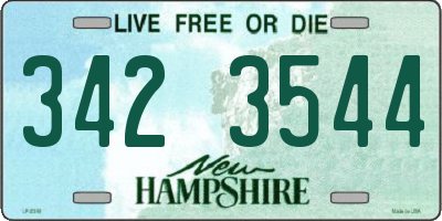 NH license plate 3423544