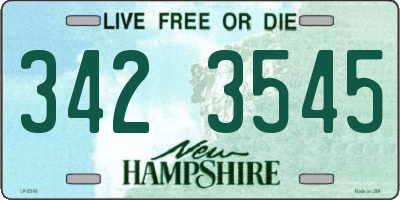 NH license plate 3423545