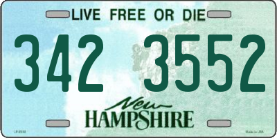 NH license plate 3423552