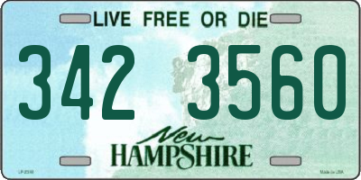 NH license plate 3423560